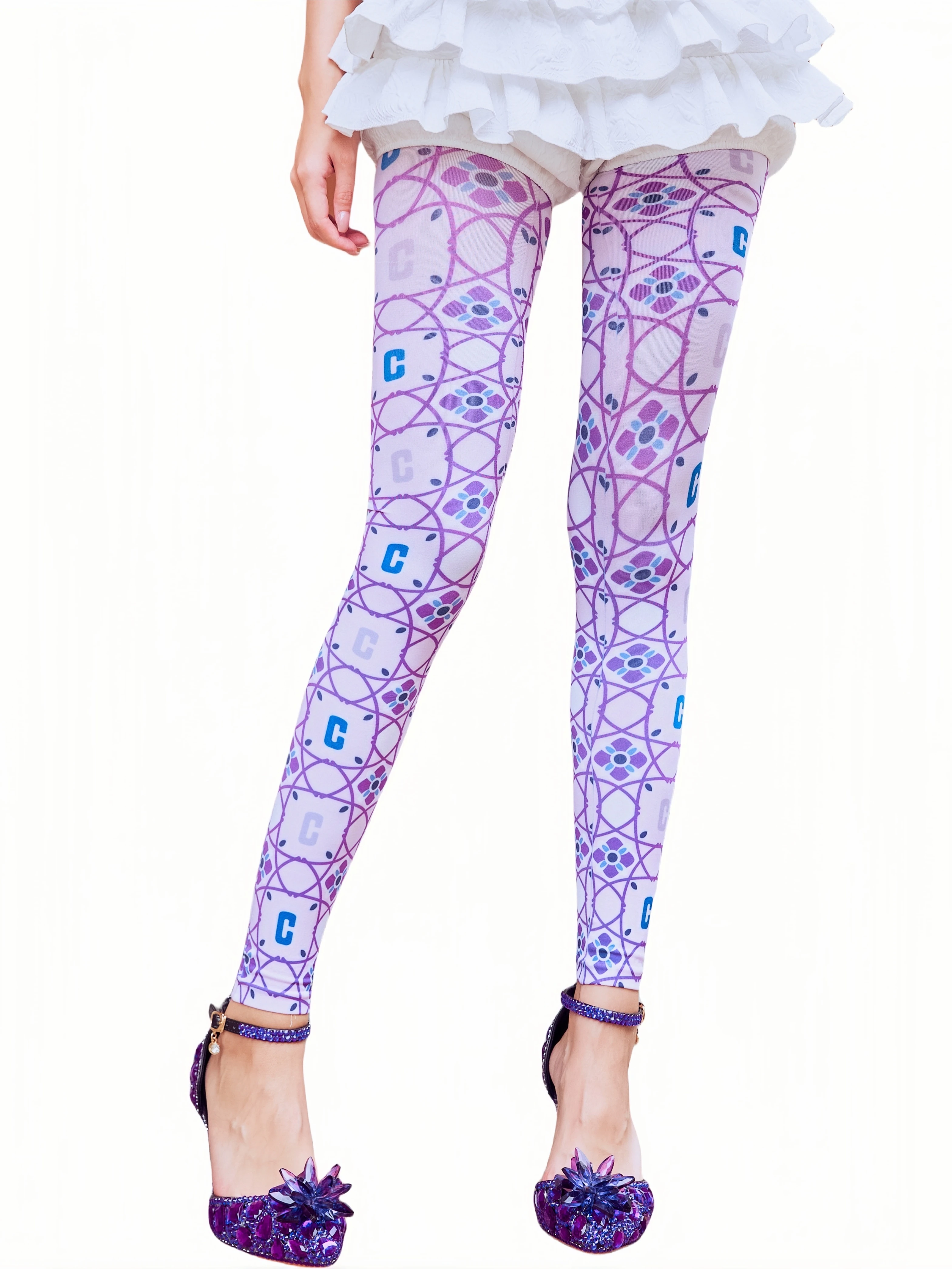 Sahabowi cc words patterns nove pantaloni leggings digitali morbidi opachi per le donne