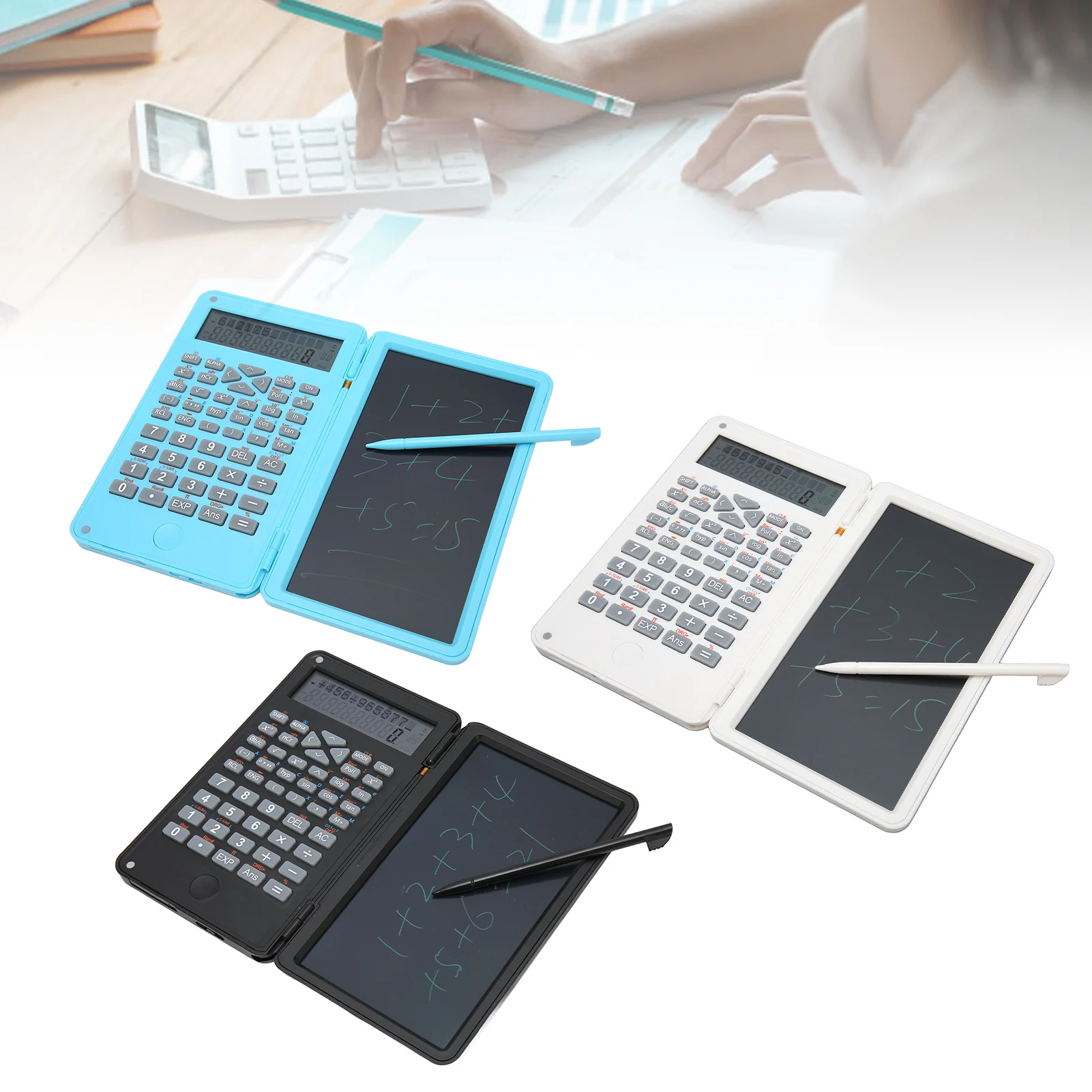 Calculator with Notepad Calculators with LCD Writing Tablet Harmless Lightweight and Portable Improve Efficiency for School