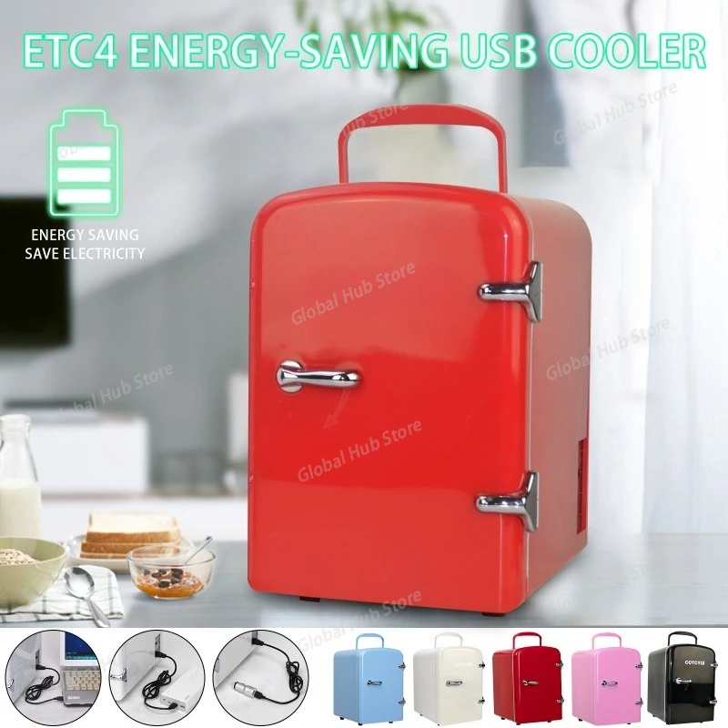 

USB Refrigerator Mini Cosmetics Car and Home Dual-purpose Heating and Cooling Box Can Be Charged with A Power Bank