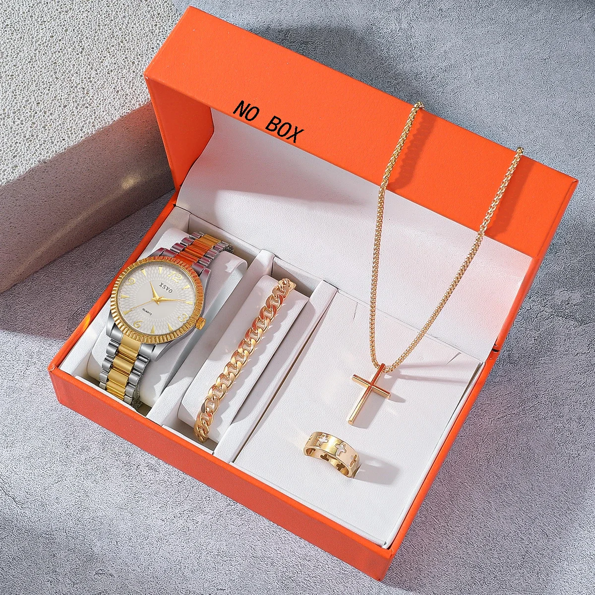 أزياء الاتجاه جولة الهاتفي سبيكة المواد المرأة كوارتز ساعة مجوهرات 4 قطع مجموعة، مناسبة لهدايا عيد الميلاد وعيد الشكر