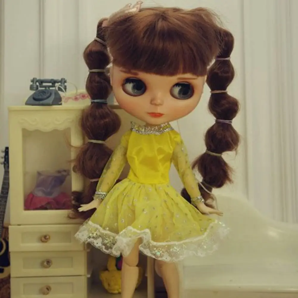 Moda elegante calças jeans mini diy acessórios camiseta saia de fio bonito vestidos simples hoodies para azone19 icy dss bonecas