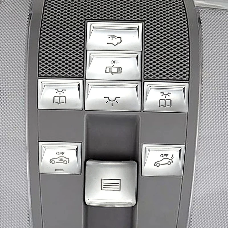 

Car Roof Sunroof Reading Light Buttons Stickers Decoration For Mercedes Benz GLK C E Class X204 W204 W212 Dome Lamp Cover Trim