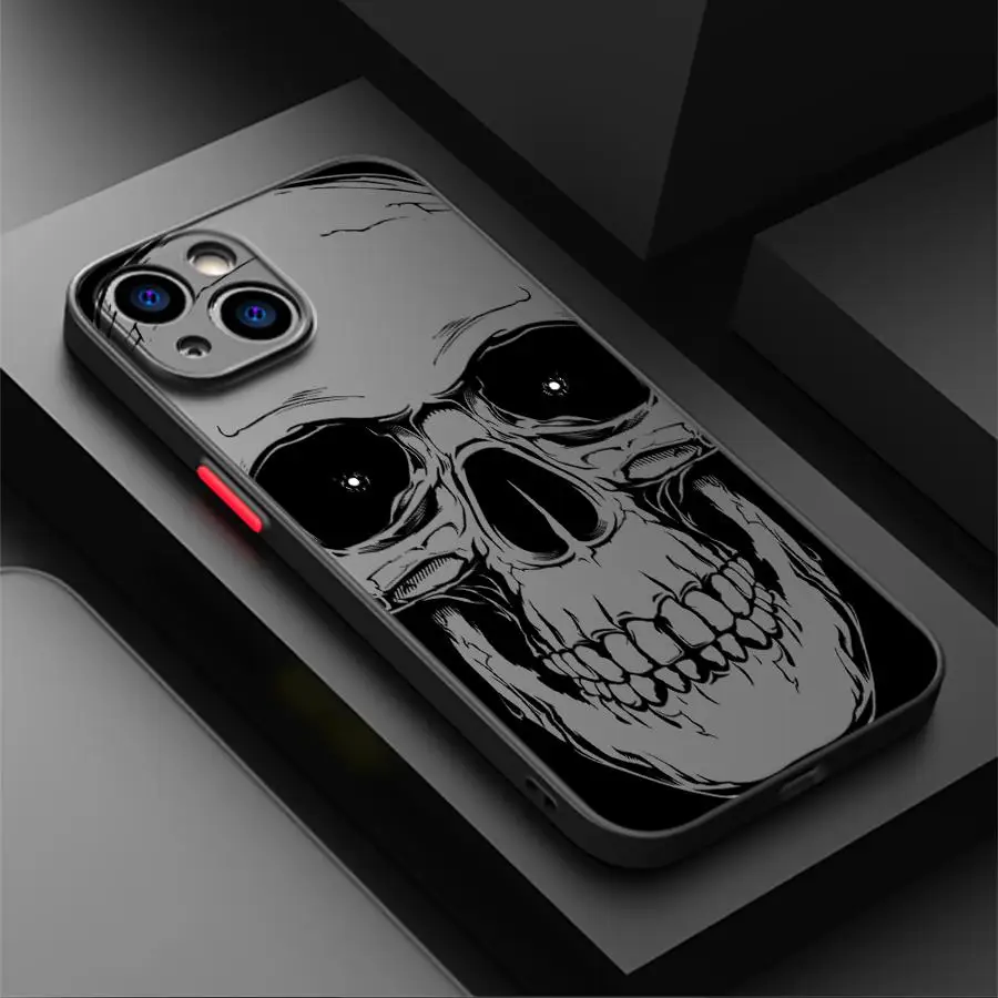 Four Spooky Skull Patterns Phone Case for iPhone 16 Pro 11 12 Mini 13 14 Pro 15 Pro Max 7 8 Plus XR XS MAX funda