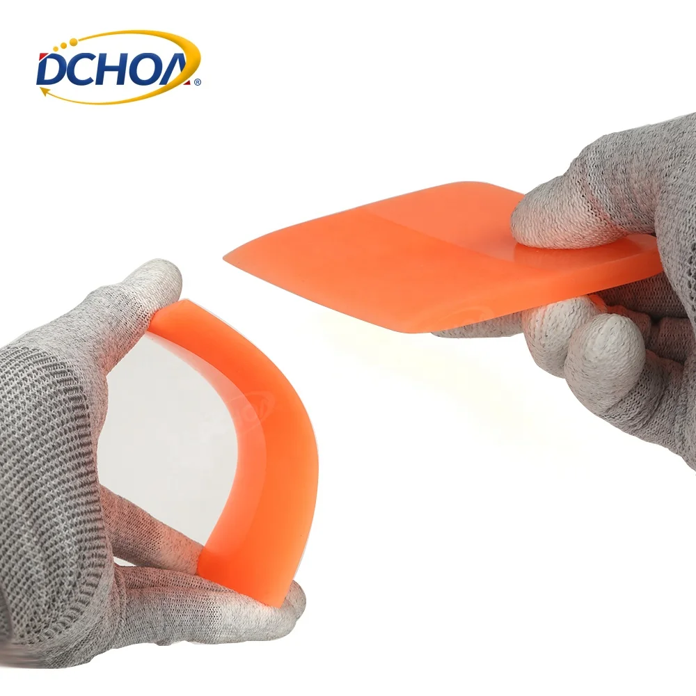 DCHOA 2.5 x 3 Inch Orange Squeegee for Car PPF Window Tint Film Installation Vinyl Wrap Glass Scraper Automotive Tinting Tool