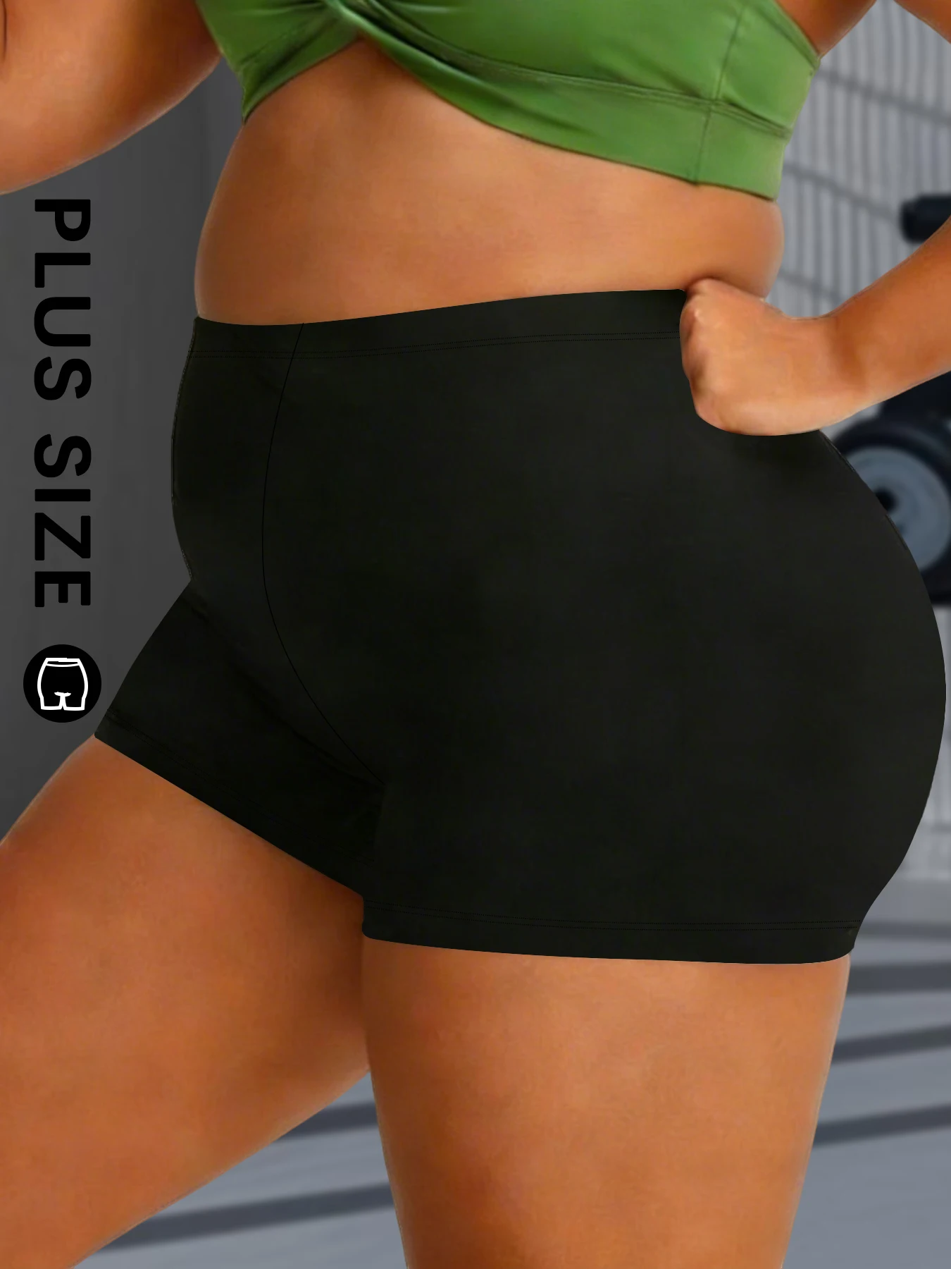 

Plus Size Women's Cycling Workout Biker Shorts, Super Soft High Elastic Squat Proof Yoga Running Gym Fitness Sports Shorts
