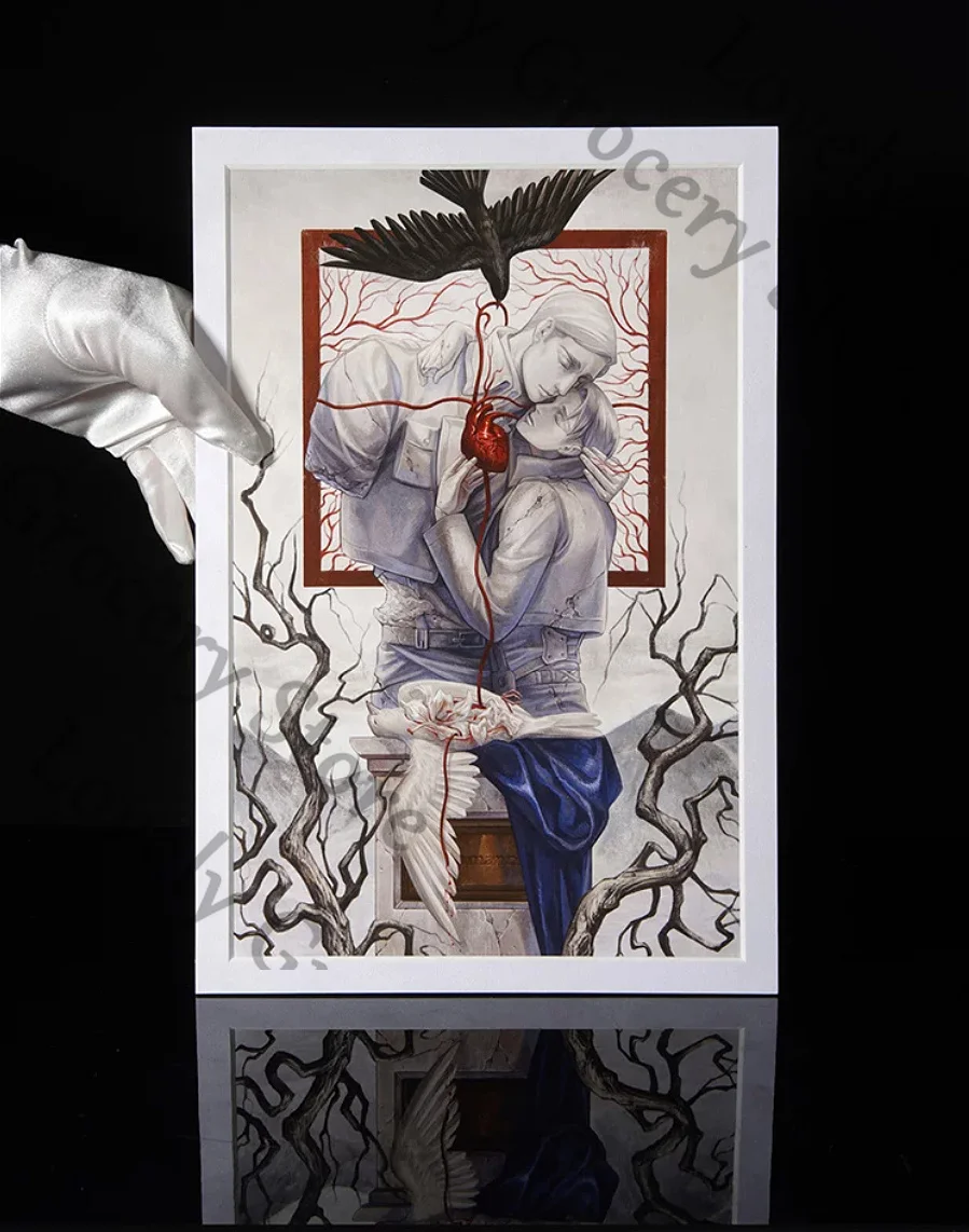 attack-on-titan-levi-ackerman-erwin-smith-shingeki-no-kyojin-cosplay-impression-d'art-encadree-giclee-affiche-murale-anime-accessoire