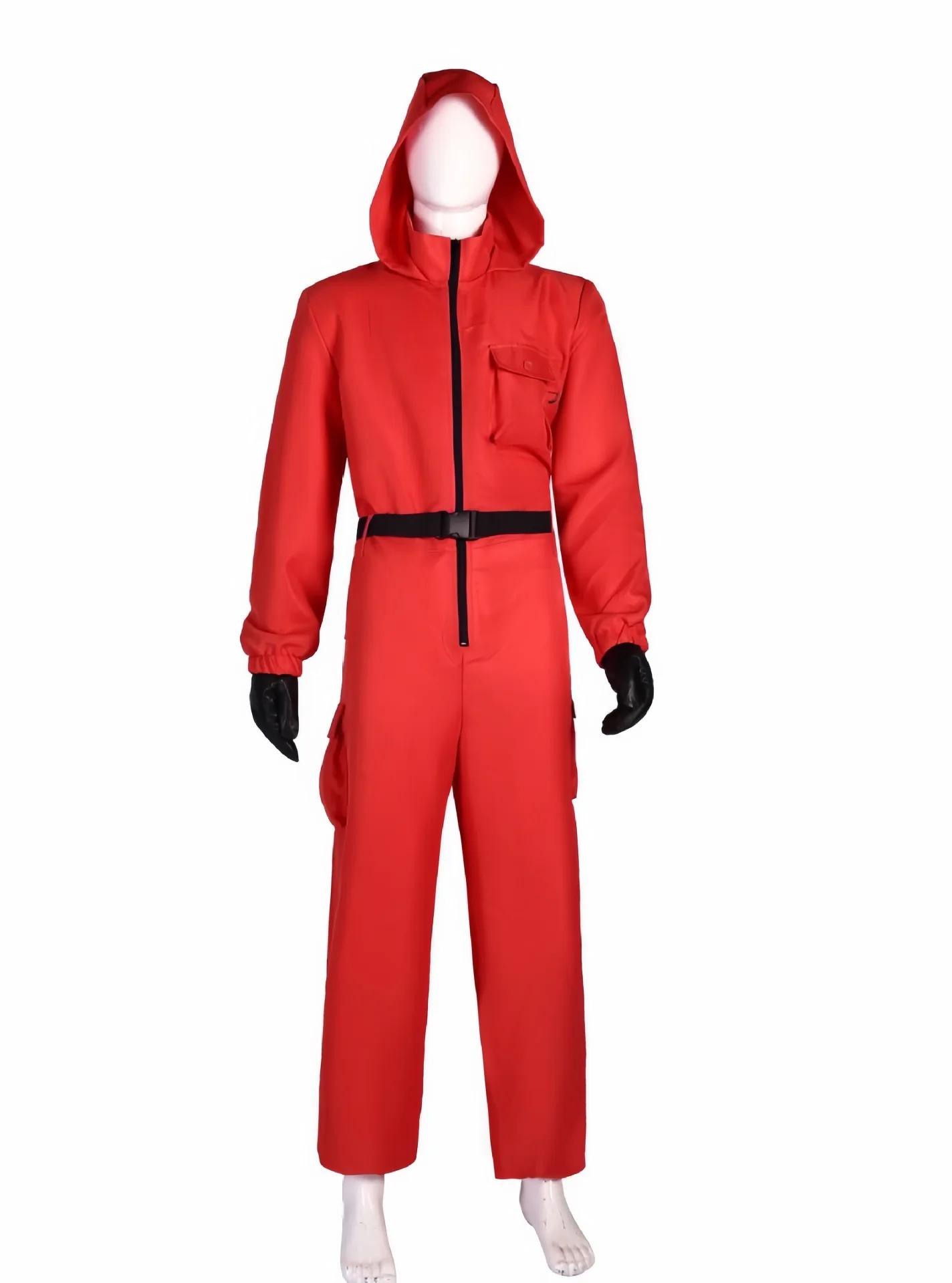 Nuevo Disfraz de Cosplay de Calamar Rojo, Traje de Juego, Mono para Fiesta de Cosplay, Conjunto de Ropa, Accesorios, Juego de Rol, Disfraz Clásico con Cinturón