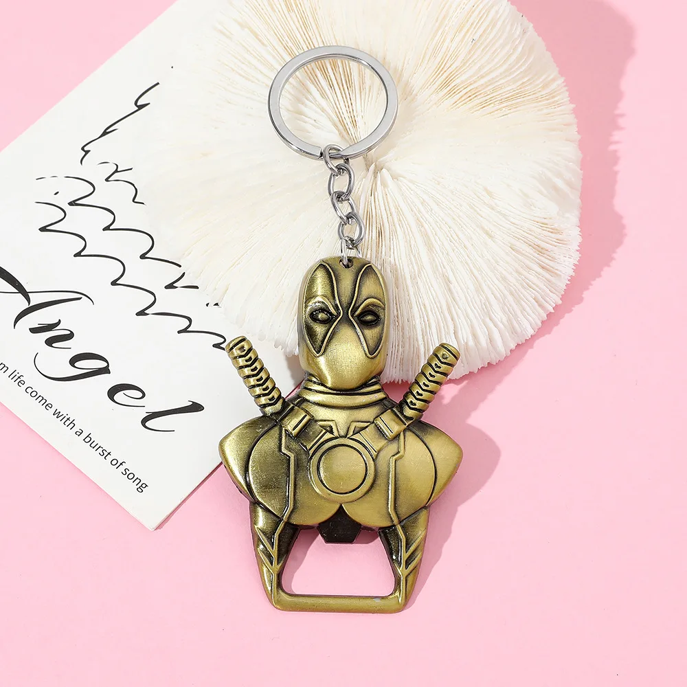 

Marvel Deadpool Keychain Movie Figures Car Key Chain Backpack Alloy Pendant Keyring Decor Toy Gift