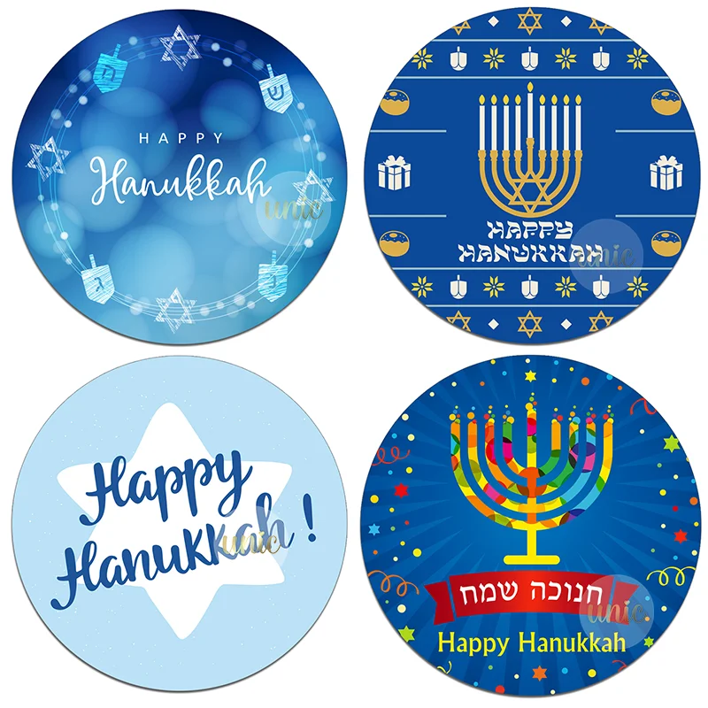 Love Lights Hanukkah Festival Happy Hanukkah Labels Sealing Sticker Party Decoration Jewish Holidays