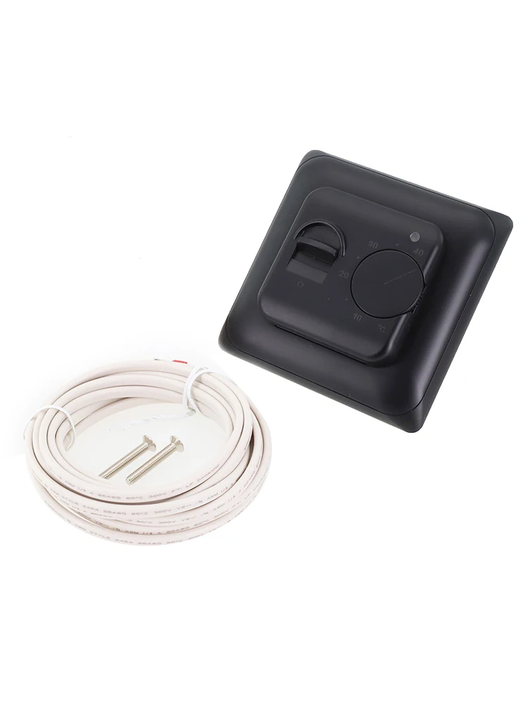 Black Temperature Controller Electric Floor Heating Perfect Control Power Switch Control Range Switching Power