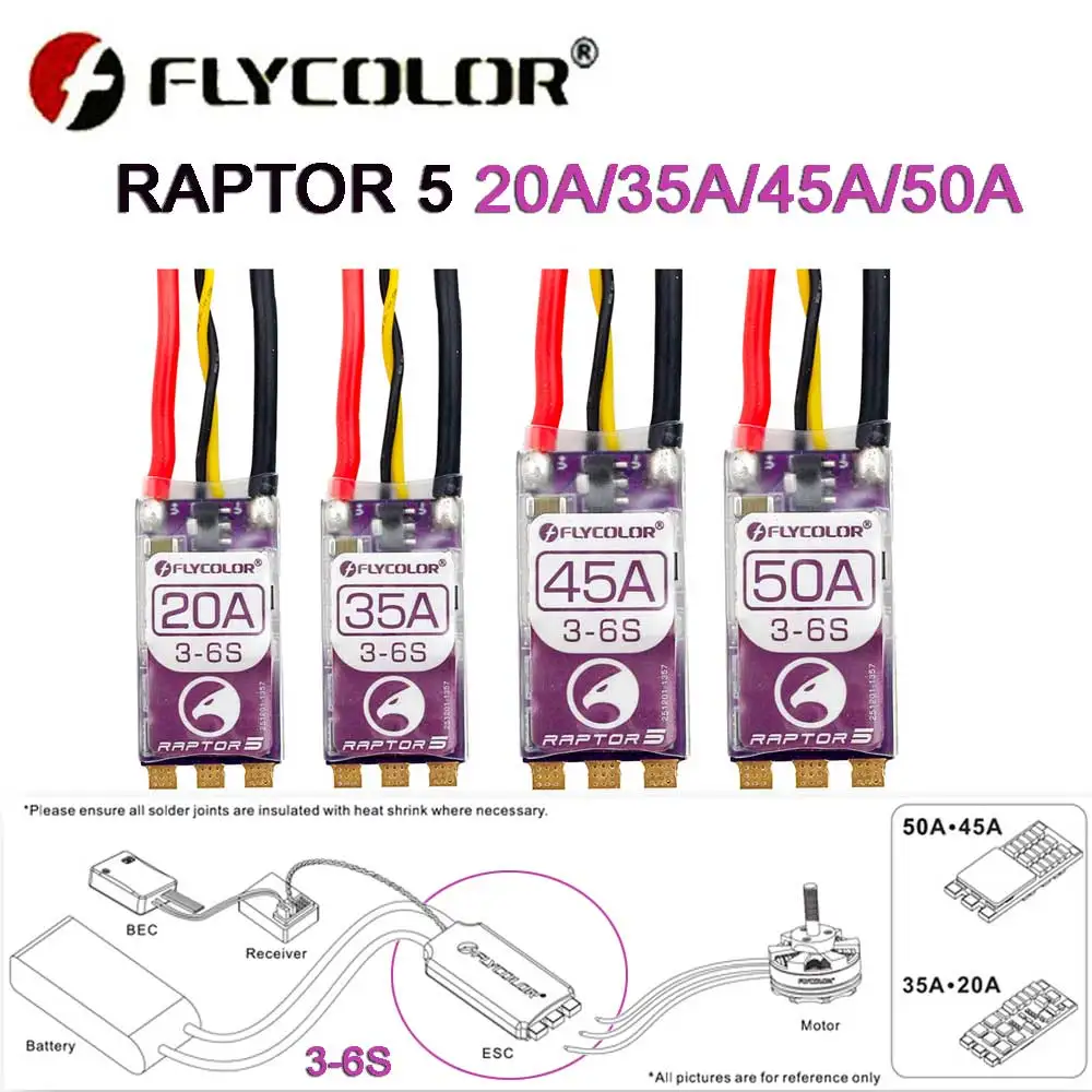 RAPTOR5 20A/35A/45A/50A BLHeli-32 RC ESC 3-6S Brushless Speed Controller 32Bit G701 PWM 128K for RC FPV Racing Drone Quadcopter