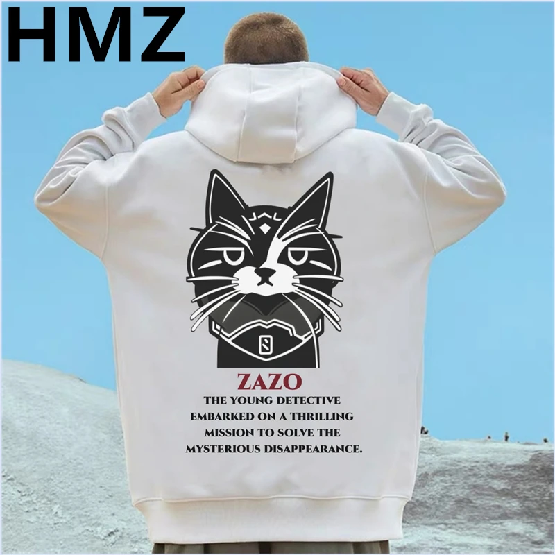 HMZ Winter Original Cat Print Hoodies Men Autumn Casual Oversized Long Sleeve Hoodie Pullovers Harajuku Unisex Loose Sweatshirts