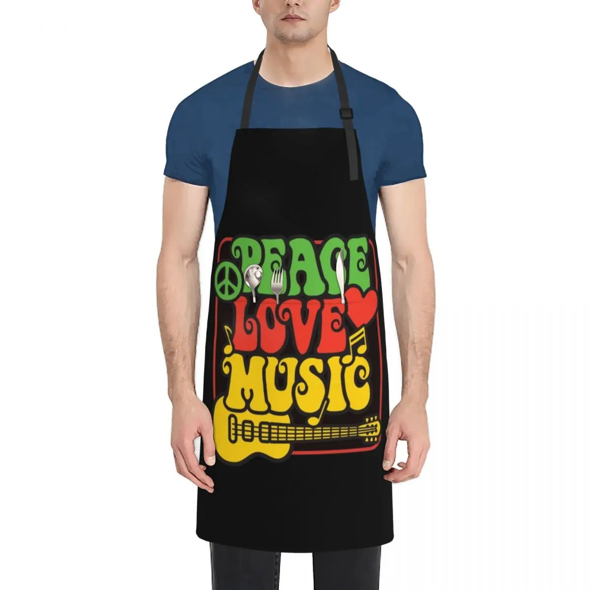Rasta Peace, Love, Music Apron Kitchen For Men Kitchen Accessories 2022 Teacher Things For Home And Kitchen Apron