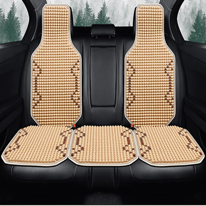 2023 New Wooden Bead Car Cushion Summer Cool Cushion Single piece Car Summer Ventilation Breathable Bead Cushion Cool Cushion Av