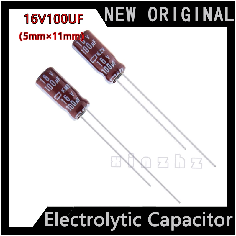 10PCS Electrolytic Capacitor 16V 100UF New Original High Frequency Durable Capacitor Specification 5mm × 11mm