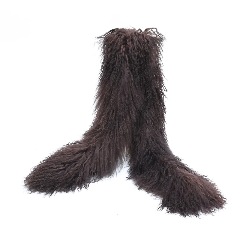 Mongolian Lamb Fur Scarf European Fashion Ladies Genuine Tibetan Sheep Fur Scarf