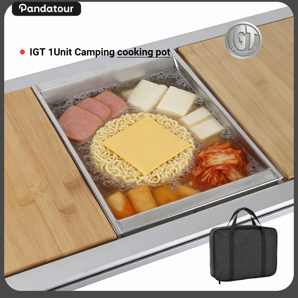 

Многофункциональная походная кастрюля Pandatour Camping IGT Unit Oden Pot из нержавеющей стали, большая, для приготовления пищи, настольная, для супов