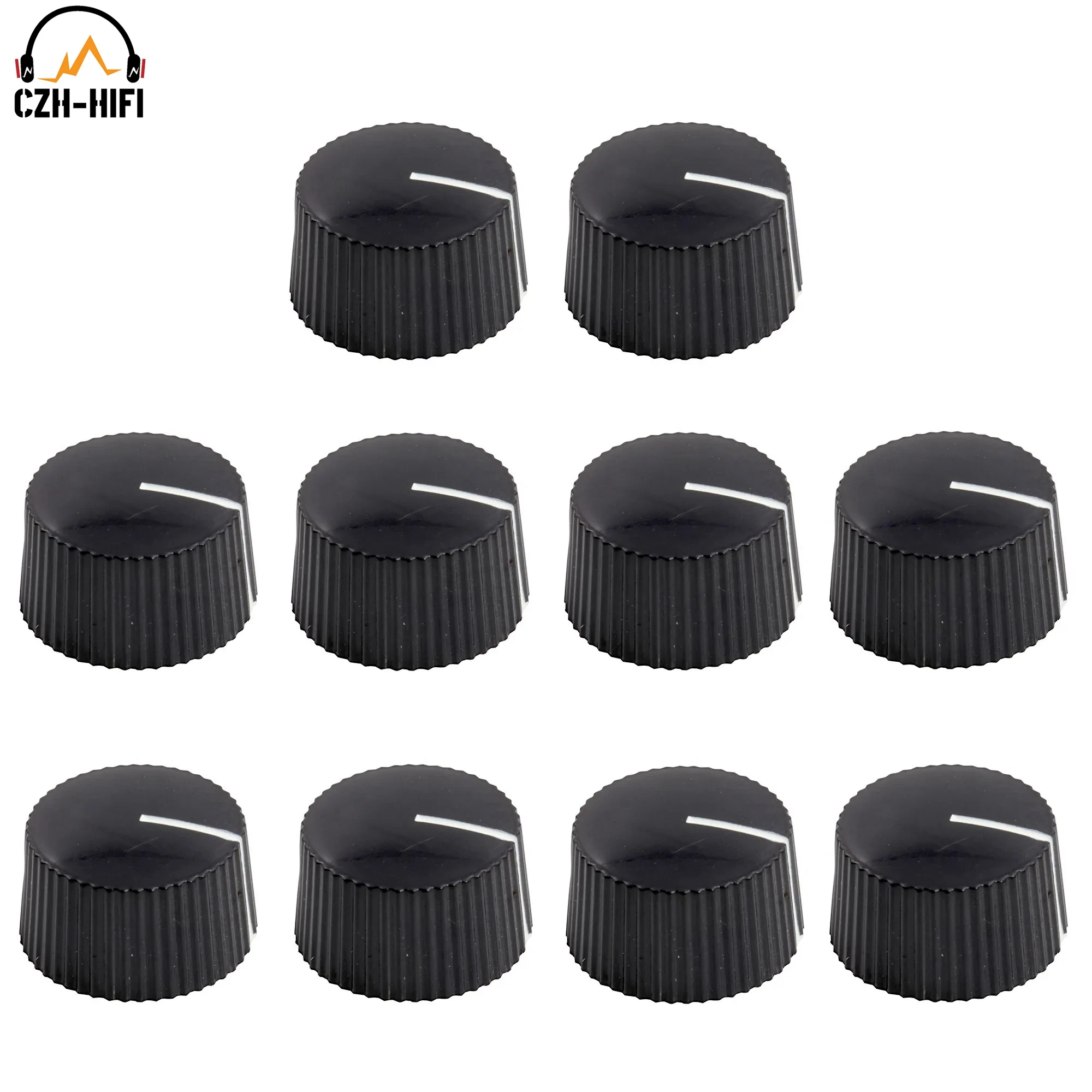 10pcs 21x12mm ABS Plastic Set Pointer Knob Button Cap for Guitar AMP Effect Pedal Stomp Box Overdrive DJ Mixer Volume Control