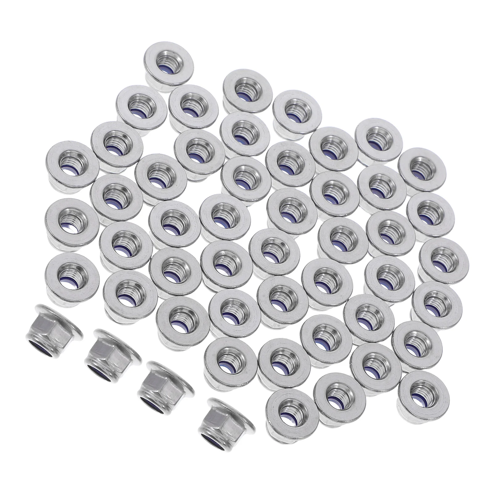 

50Pcs Stainless Steel Nuts Nylon Insert Self Clinching Construction Automotive Hardware Fasteners Hardware for Bolts