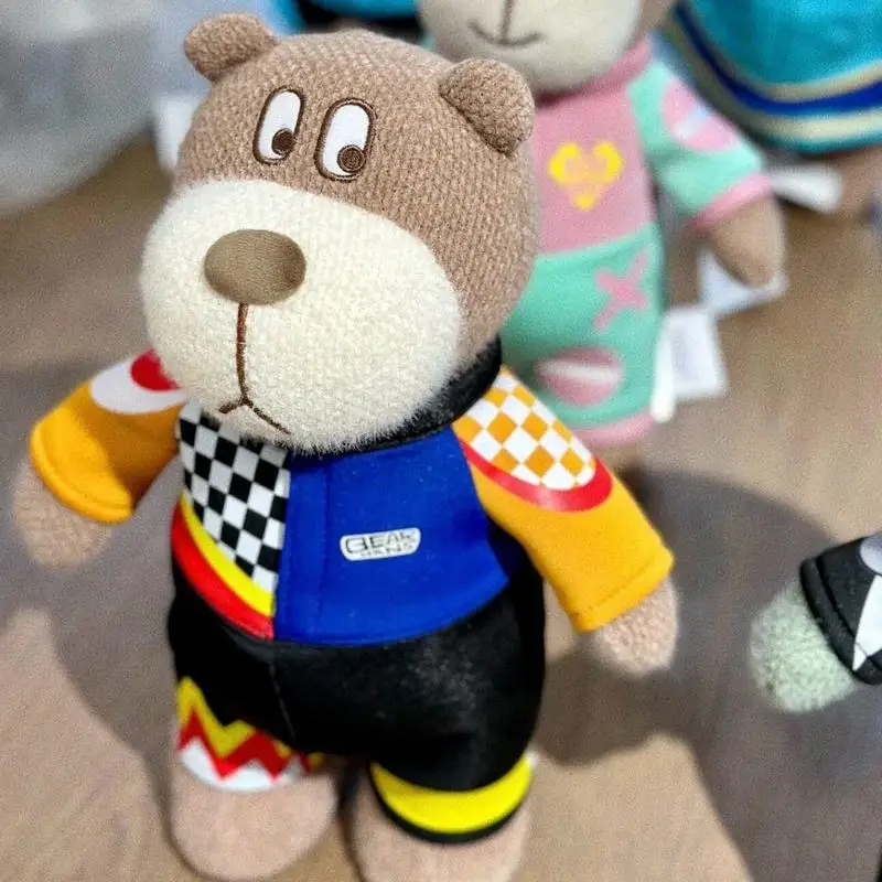 Bear Hans Racer Series Soft Stuffed Bear Plush Keychain Racing Suit 01 Cute Doll Pendant Canvas Bag Car Key Decoration