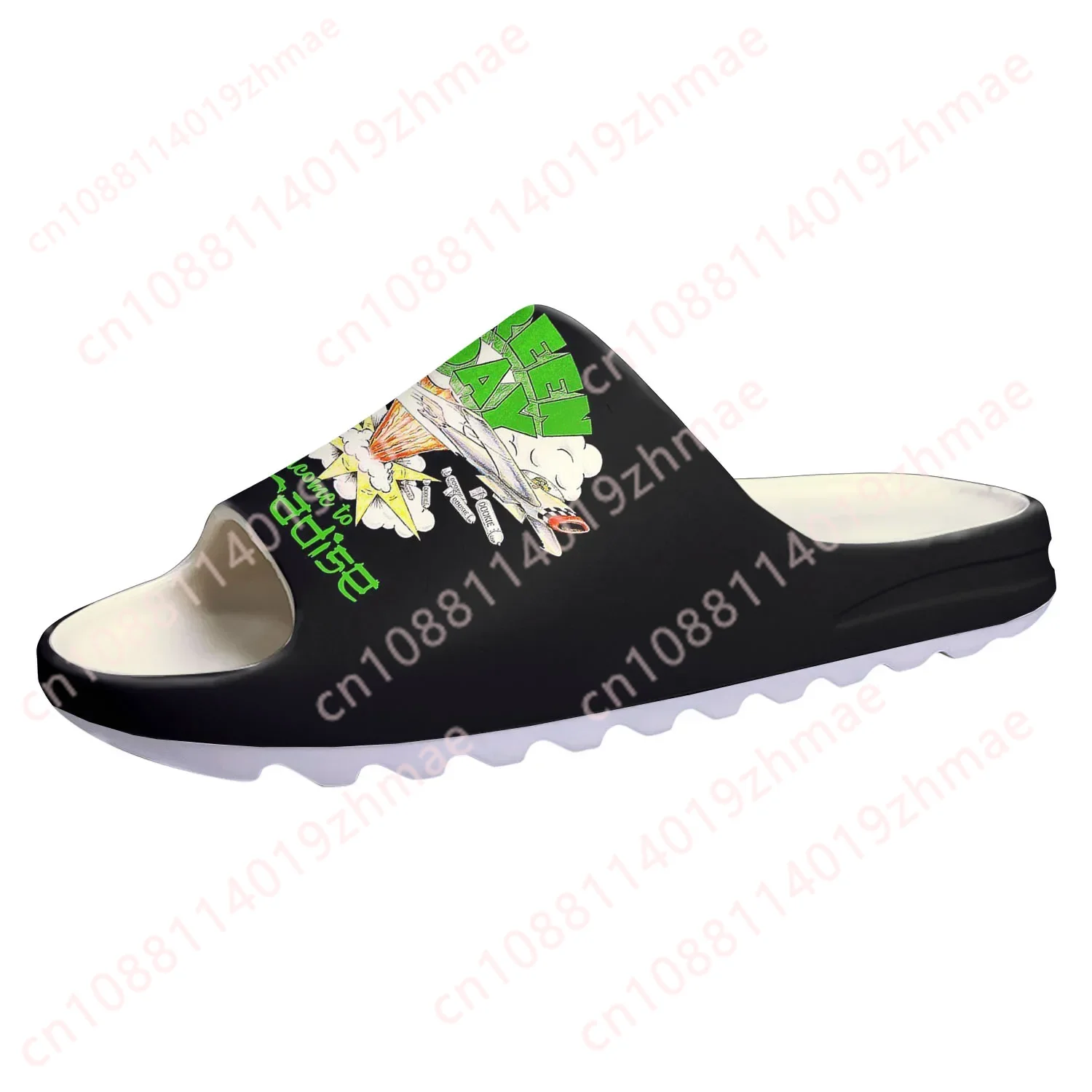 Green Day Pop Rock Band Soft Sole Sllipers Home Clogs Step on Water Shoes Mens Womens Teenager Beach Customize on Shit Sandals