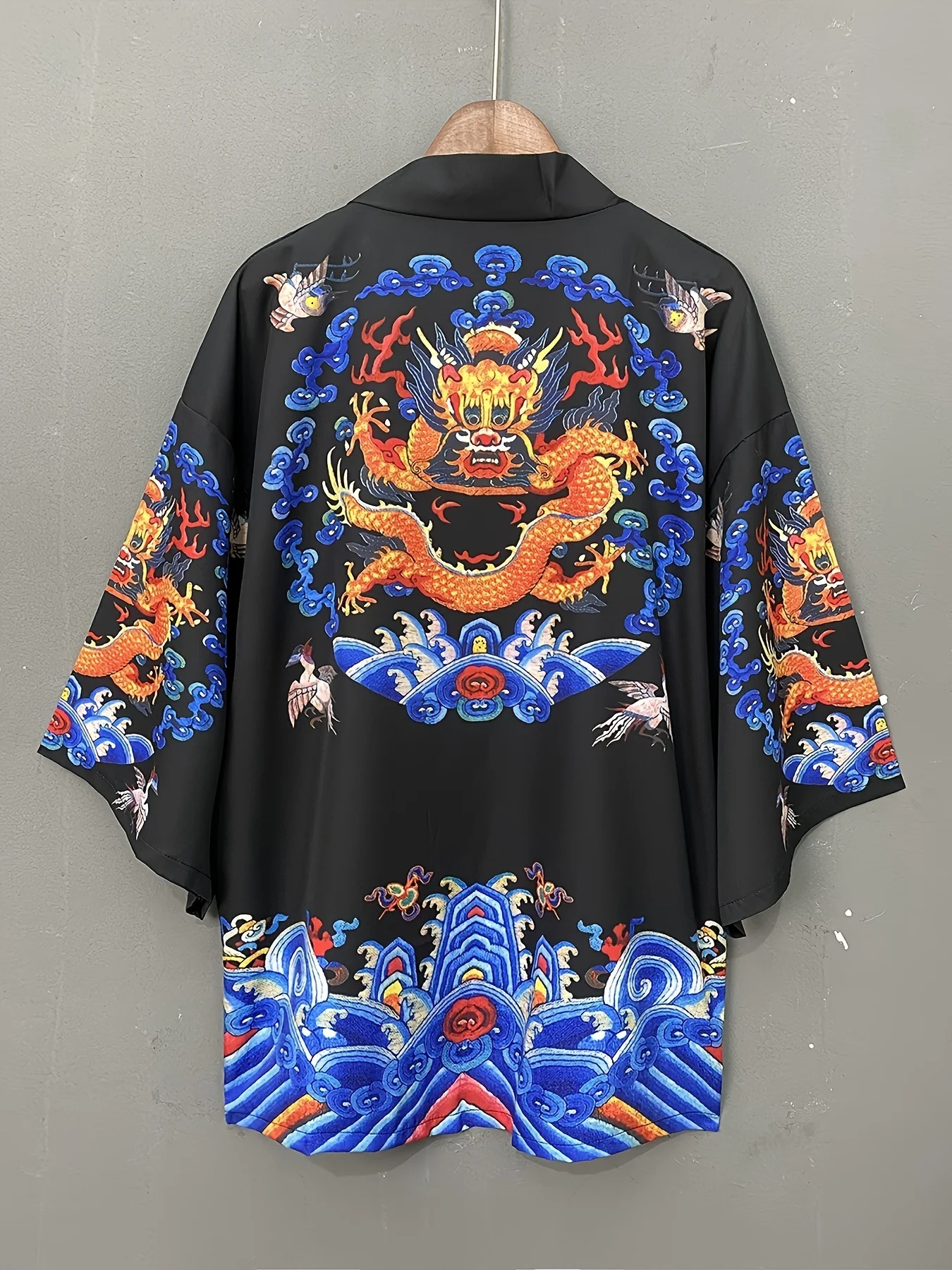 National style kimono cape Chinese style Ukiyo-e dragon robe loose Japanese trend seven-point sleeve yukata Cardigan light coat