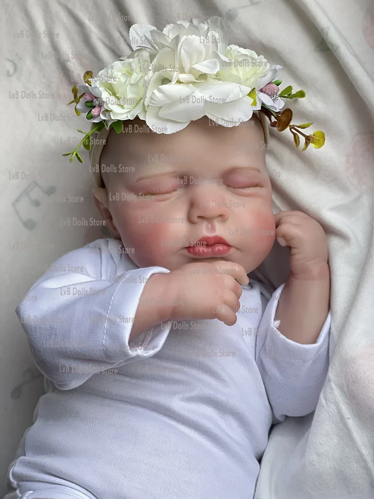 19inch Reborn Popular Limited Edition Doll  Sleeping Loulou Newborn Bebe Lifelike 3D Skin with Visible Vein Cuddly Baby Dolls