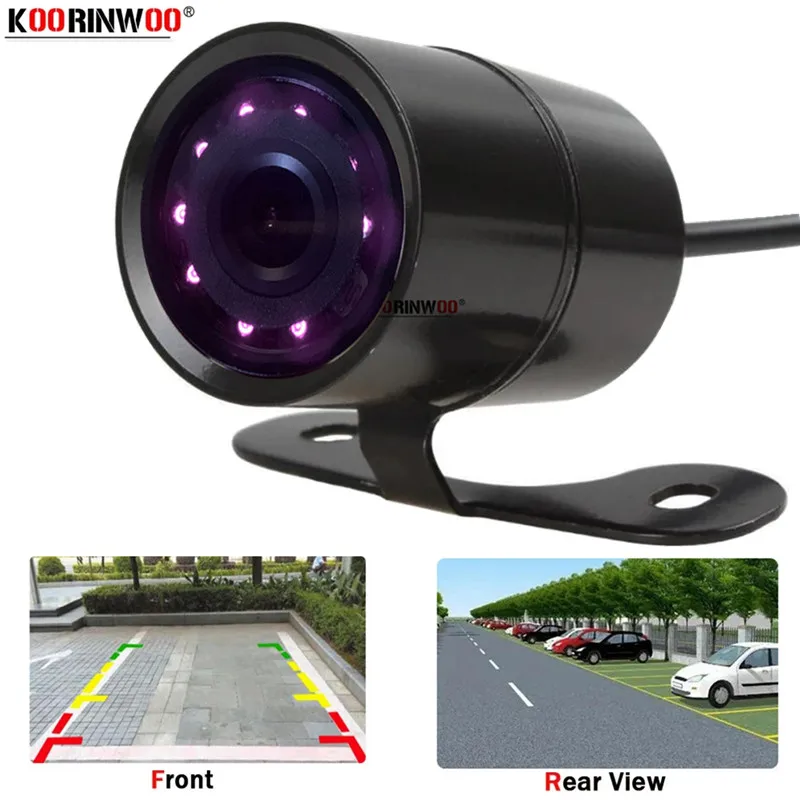 

Koorinwoo Cars Rear View Camera 2025 HD CCD Vehicle 9 Infrared IR Lights Front Cam Backup Accessories Panoramic Auto Detector