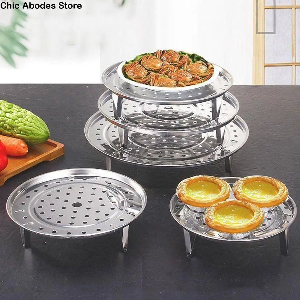 

5Pcs Multi Size Stainless Steel Steaming Rack Stackable Round Steamer Basket Set Heat-resistant Multifunctional