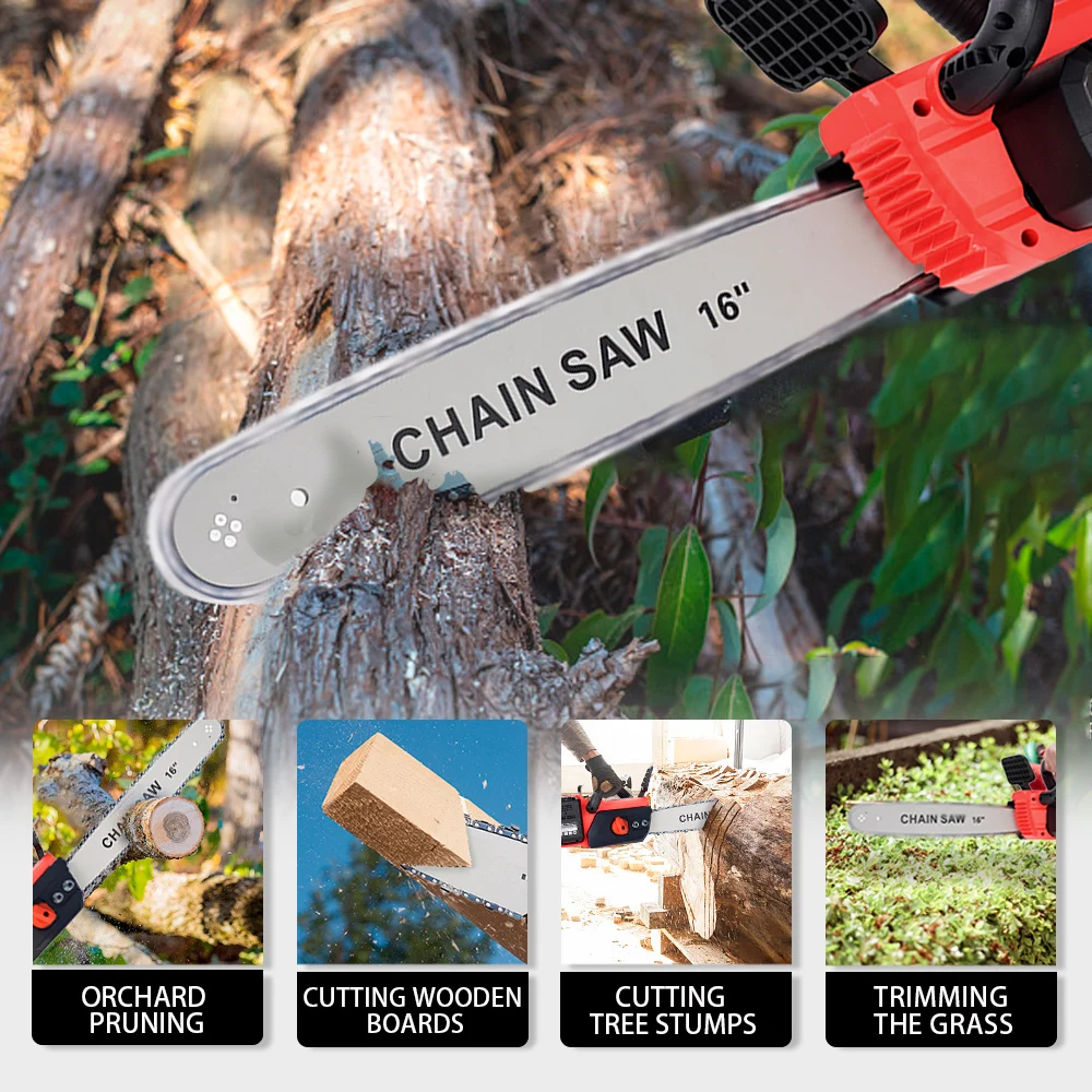 16Inch Brushless Electric Chain Saw Portable Chainsaw Rechargeable Cordless Graden Pruning Handheld Tools for Makita 18V Battery