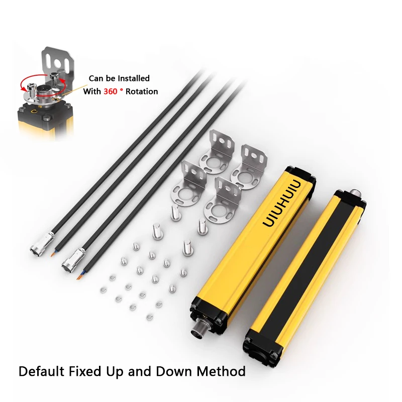 Light Curtain Sensor Safety Device Protection Height 680MM Spacing 40MM 18 Beam Safety Grille Safety Device Customizable 24V NPN