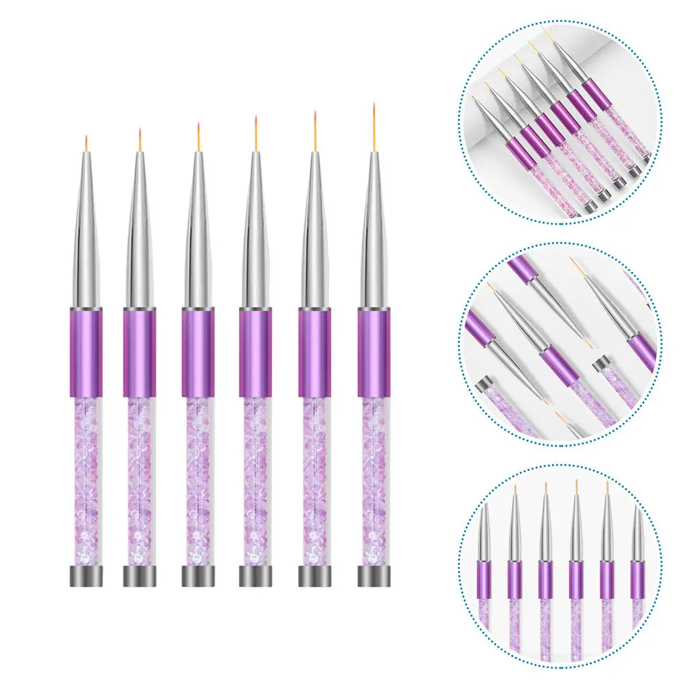 

6pcs Art Liner Pens Metal Ball End Fine Tip For Detailed Drawing Manicure Tools Nail Painting Brush Set Diy Nail Art Tools