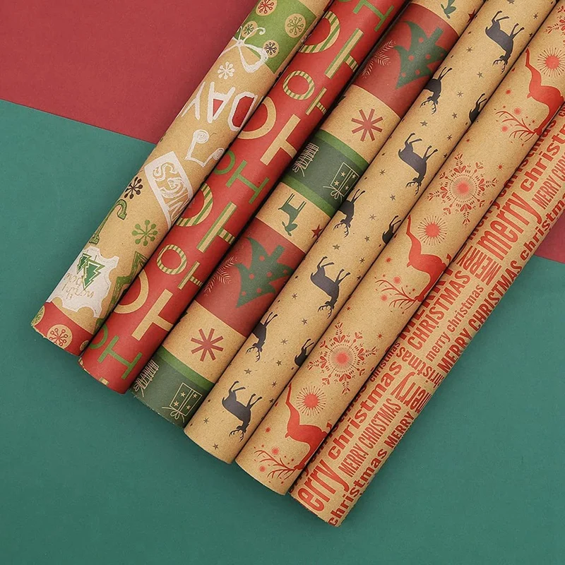 6 Pack Wrapping Paper Sheets,For Christmas Birthday Party Wrapping Paper Set Gift Wrap Papers