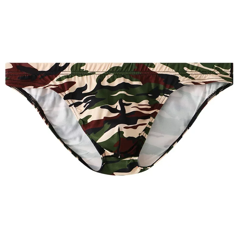 Men Briefs U Convex Colorful Camouflage Printed Underpants Low Waist Soft Calzoncillos Hombre Breathable Panties Bikini Slip