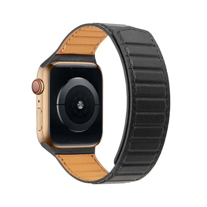 New Leather Magnetic Strap For Apple Watch 10 9 8 7 45mm 41mm 42mm 46mm Comfortable Loop Bracelet Wristband iWatch 6 5 4 SE