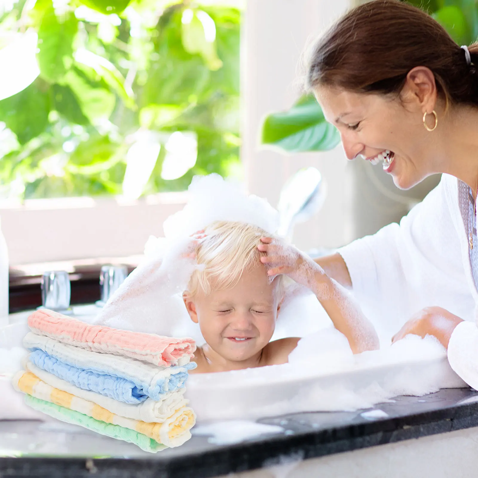 

6 шт. детские хлопковые впитывающие пот полотенца, детские полотенца с героями мультфильмов, дышащая мягкая детская ткань для слюны, уличная ткань