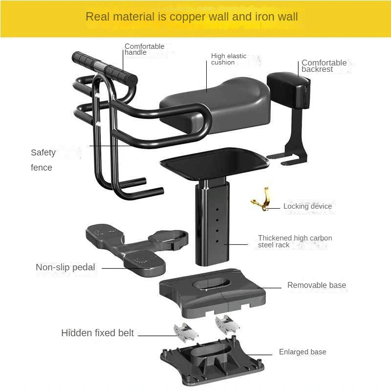 Electric car Safety child seat front Baby Seat Kids Saddle with Foot Pedals Support Back Rest for MTB Road Bike Accessories