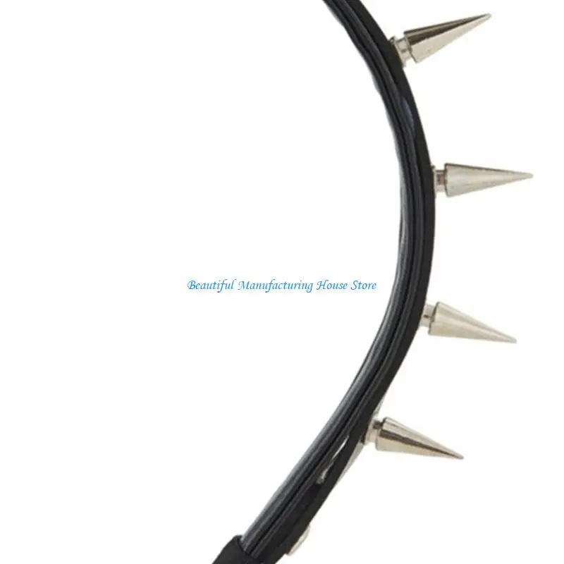 

E56A Punk Headband Rivet Headband Spiked Headband Gothic Tiaras Rock Headband For Men