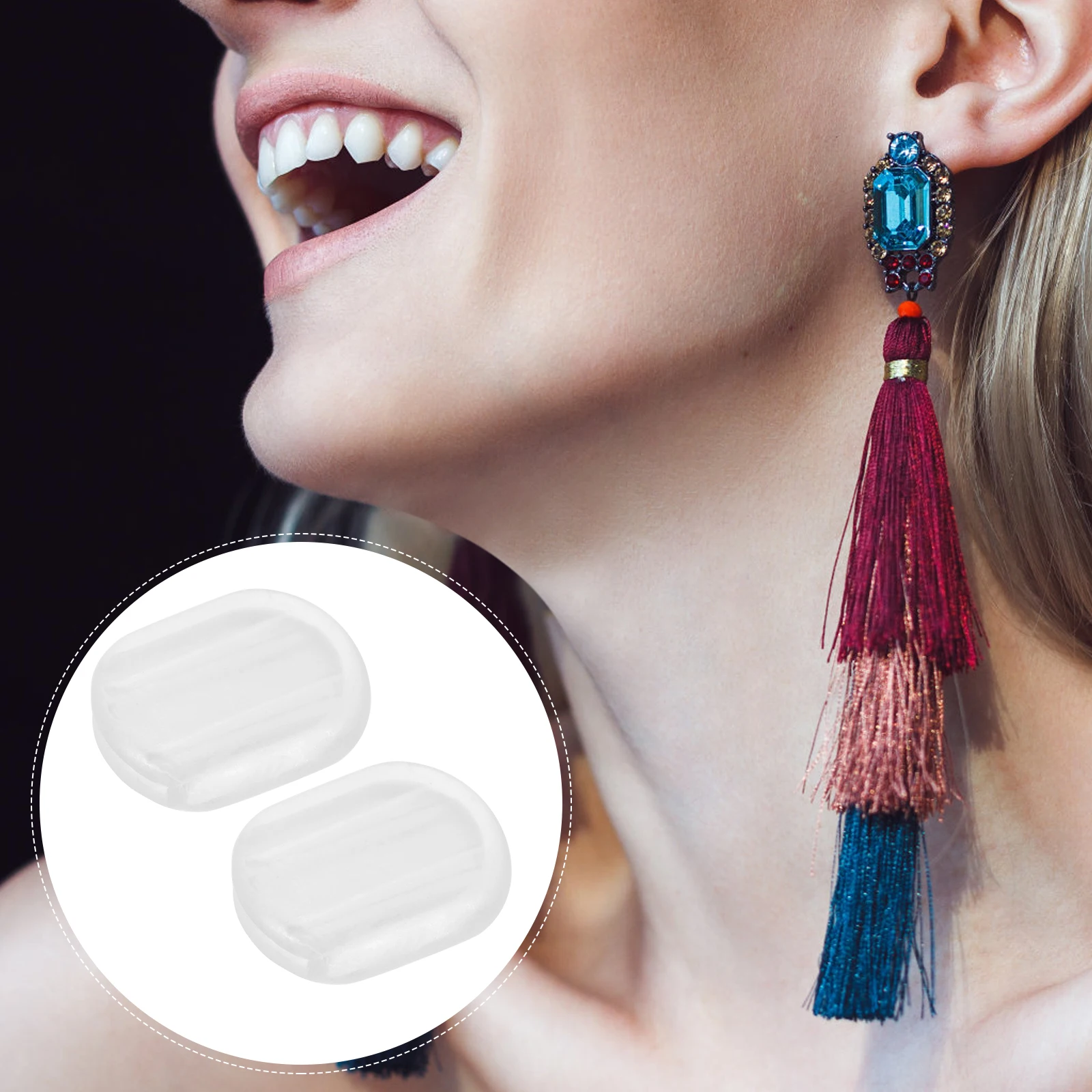 

40Pcs Ear Clip Pads Clear Plastic Earring Cushions Comfortable Cushion Pads for DIY Fashion Jewelry Designer Replacement