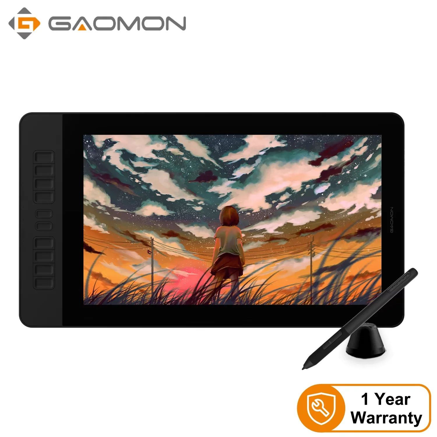 

GAOMON Graphics Tablet Monitor PD1561 15.6 Inches Screen Drawing Display for Painting Design Beginners with Battery-free Pen