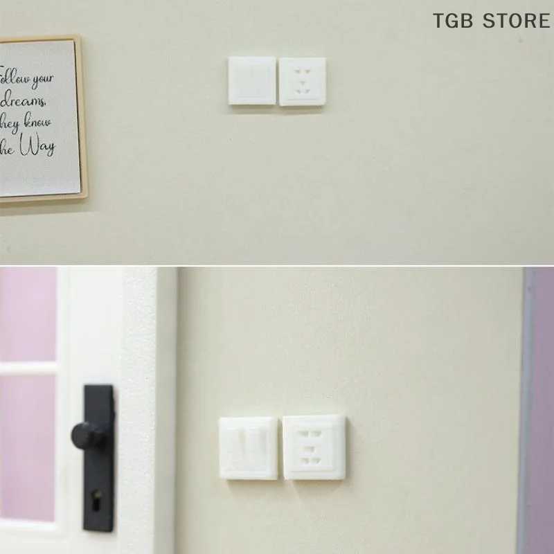 

10PCS 1/12 Dollhouse Mini Switch And Socket Model Miniature Furniture Scene Props Doll Decoration DIY Accessories Toys