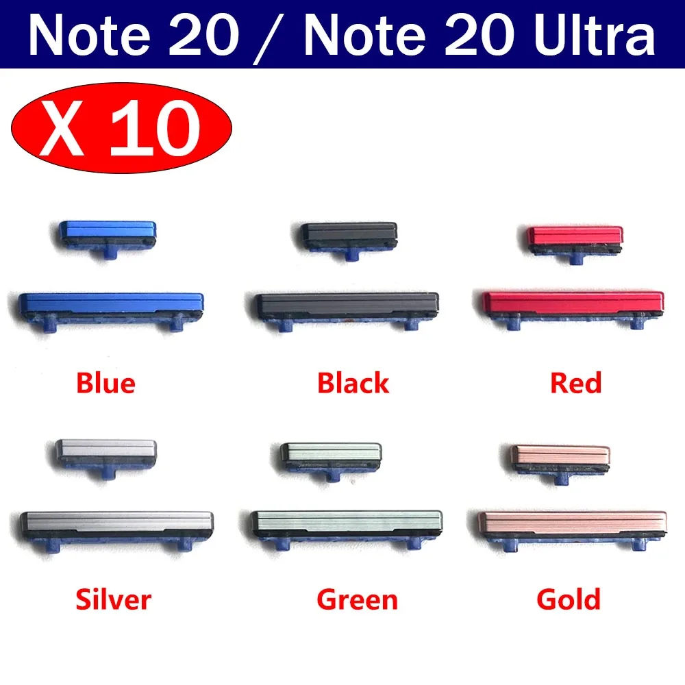 

10 шт., кнопка регулировки громкости, кнопка включения и выключения, гибкий кабель для Samsung Note 20/Note 20 Ultra