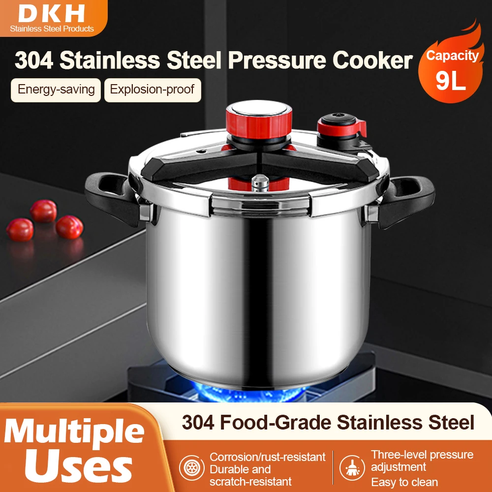 

Скороварка семейного размера Fenghui из нержавеющей стали 9 л 304, сертифицированная CE, взрывозащищенная, совместимая с газовыми и индукционными варочными панелями