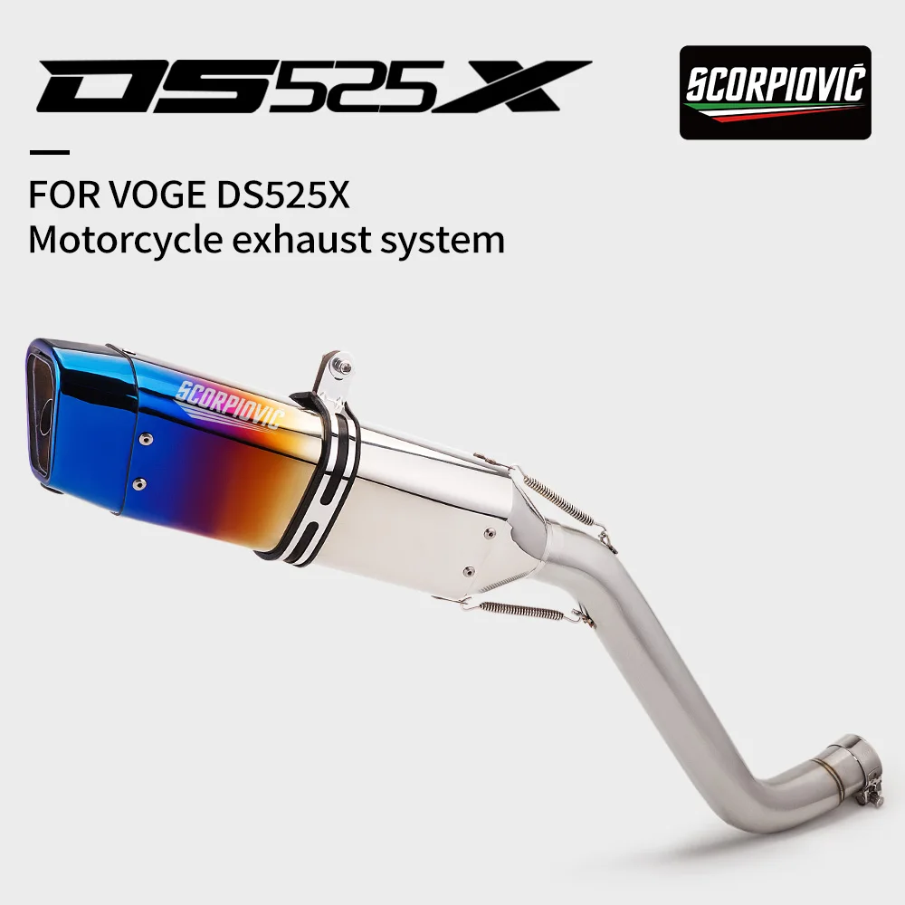 

For VOGE DS525X DS 525X 20023 2024 Motorcycle Exhaust Escape System Modified Muffler 51mm Middle Link Pipe Slip on