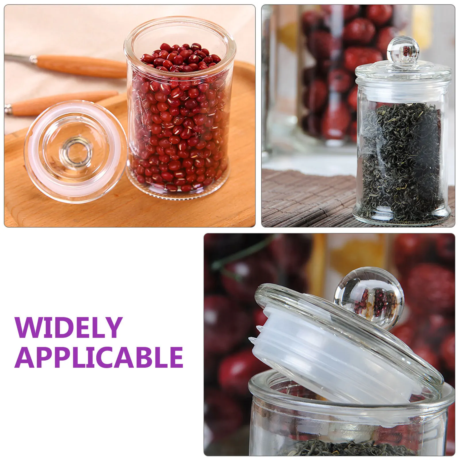 

1Pcs Glass Storage Jar 750ml Transparent Sealed Candy Container Moisture-Proof Snack Canister Suitable for Kitchen Home