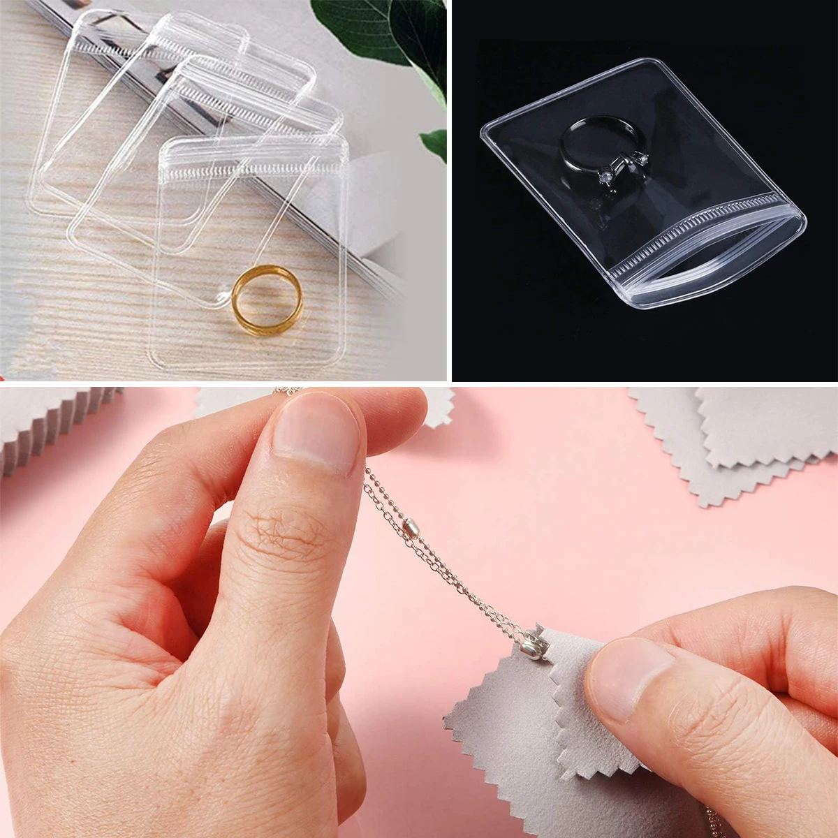 ベルベットジュエリーディスプレイトレイセット、絶妙なジュエリーオーガナイザー、ポータブルリング、イヤリング、ネックレス収納ボックス、酸化防止ポーチ