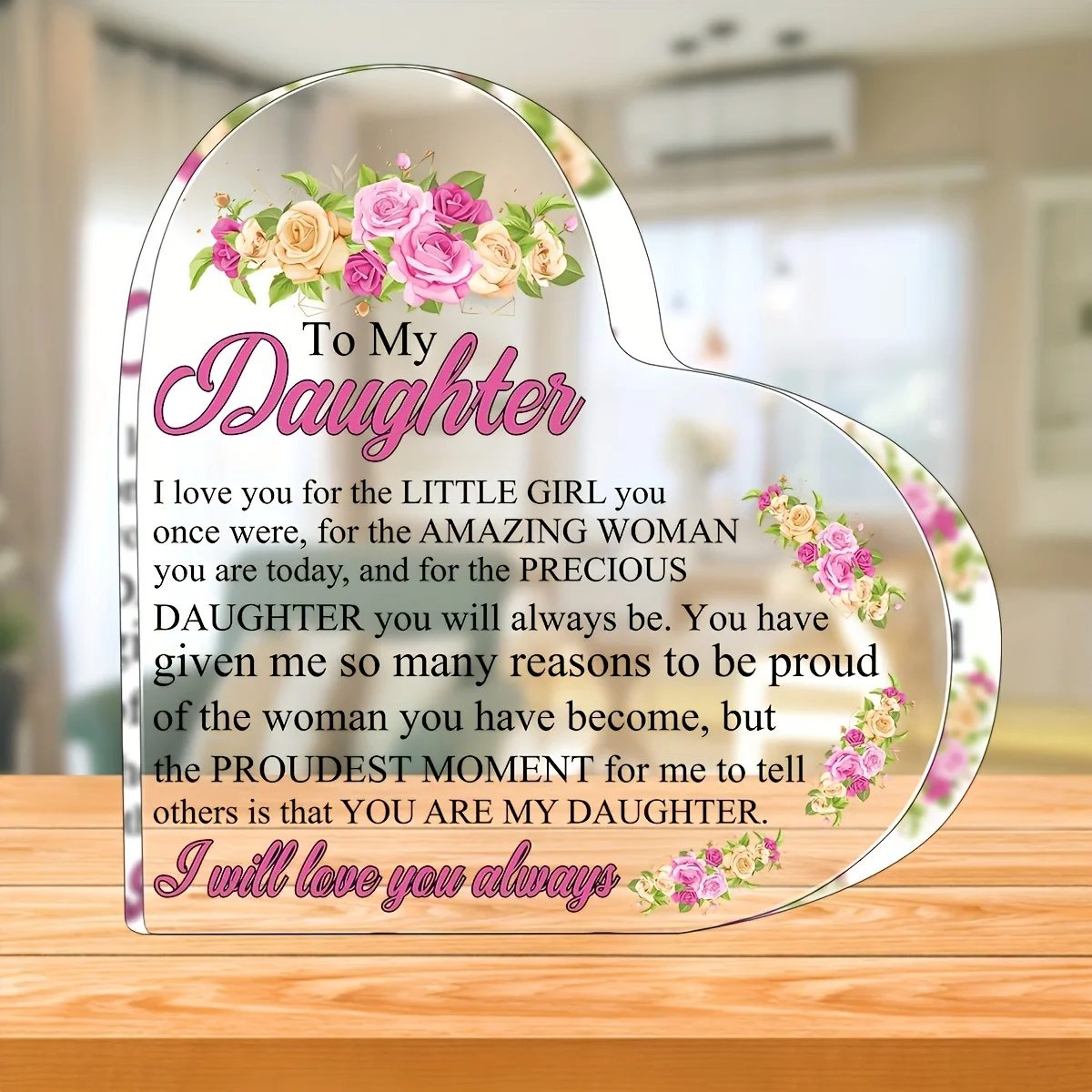 1pc desk plaque daughter gift - you will always be my baby girl - mummy, daddy to daughter birthday, graduation, wedding gift