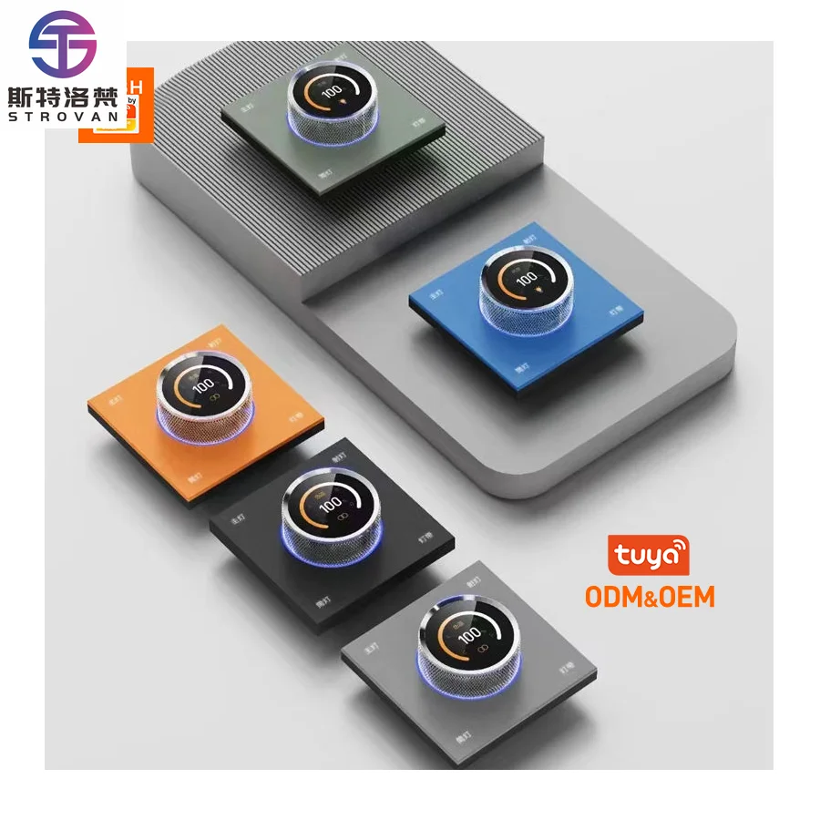 

STLF RGB-CW Light Strip Spotlight Panel Smart Life App-Controlled 4-Way ABS Knob Dimmer Zigbee Smart Wall Switch for Tuya Smart