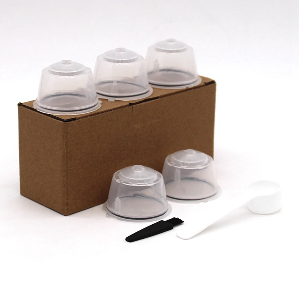 

ABXF-10PCS Reusable For Nestle For Dolce Gusto Coffee Capsule Filter Cup Refillable Filter Basket Caps Reusable Spoon Brush-2 &
