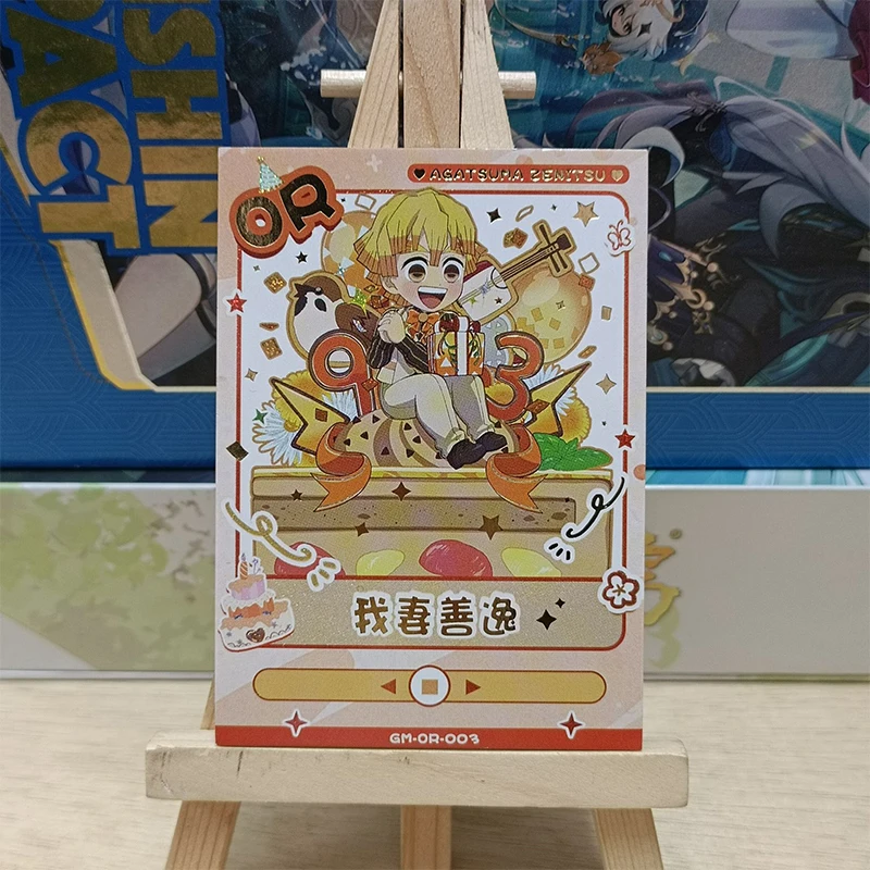 Anime demon slayer ou cartão kamado nezuko kanroji mitsuri kochou shinobu coleção cartões presente de aniversário de natal brinquedos das crianças